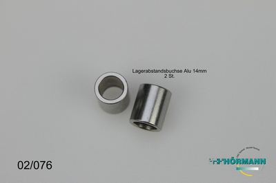 02/076 Lager afstandsbusje l. 14 mm.  2 Stuks