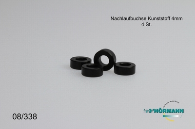 08/338 Naloopbusjes Kunststof L.= 4,0 mm.  4 Stuks