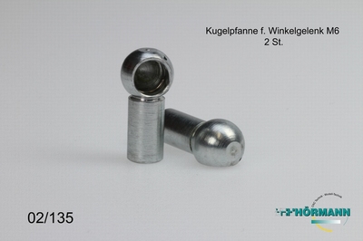 02/135 Kugelpfanne Winkelgelenk M6 Rechtsgewinde  2 Stuks