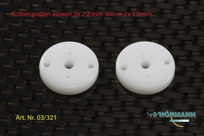 03/321 Demper plaatjes 2 x 2,2 mm. en 2 x 1,0 mm.  2 Stuks