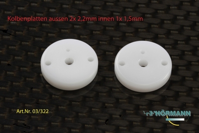 03/322 Dämpfer-Kolbenplatten 2x 2.2mm und 1x 1.5 mm.   2 Stuks