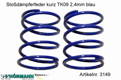 03/149 Shock absorber spring short 2,4 mm. blue  2 Stuks