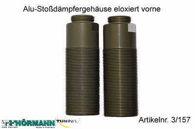 03/157 Alu-Stoßdämpfergehäuse eloxiert vorne kurz L = 66mm  2 Stuks