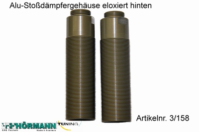 03/158 Alu-Stoßdämpfergehäuse eloxiert hinten lang L = 84mm  2 Stuks