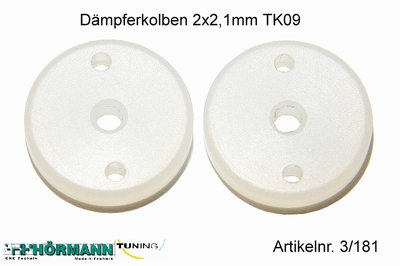 03/181 Demper plaatjes 2x2,1 mm.  2 Stuks