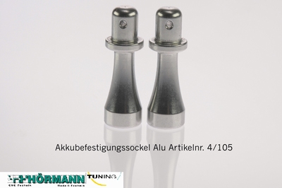 04/105 Alu Sockel für Akkuhalter (m.Kopf)  2 Stuks