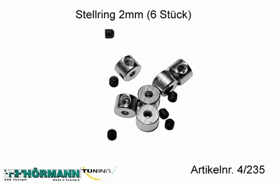 04/235 Tonnetje t.b.v. gas/remstang 2 mm.     6 Stuks