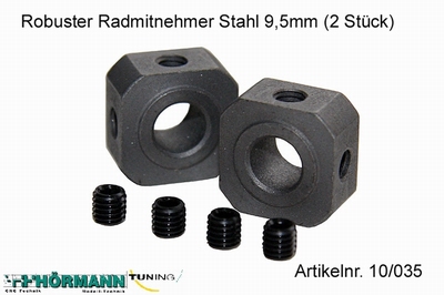 10/035 Wielmeenemers staal 9,5 mm.  2 Stuks