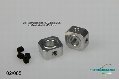 02/085 Radmitnehmer Alu (9,5mm),   2 Stuks