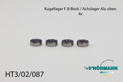 HT3/02/087 Kugellager f. B-Bock /Achslager Alu oben  4 Stuks