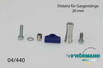 04/440 Gas/remstang verhoger 20 mm.  1 Set