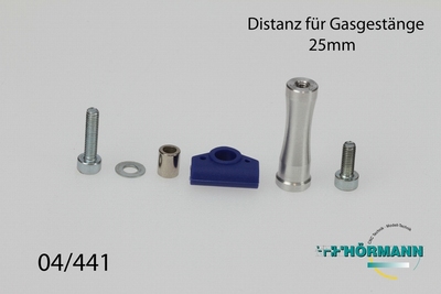 04/441 Gas/remstang  verhoger 25 mm.  1 Set