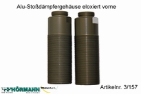 03/157 Alu-Stoßdämpfergehäuse eloxiert vorne kurz L = 66mm 2 Stuks