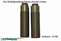 03/158 Alu-Stoßdämpfergehäuse eloxiert hinten lang L = 84mm 2 Stuks