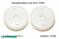 03/182 Demper plaatjes 2x2,2 mm. 2 Stuks