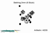 04/235 Stellringe 2mm f- Gas_Bremsgestänge  6 Stuks