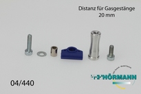 04/440 Gas/remstang verhoger 20 mm. 1 Set